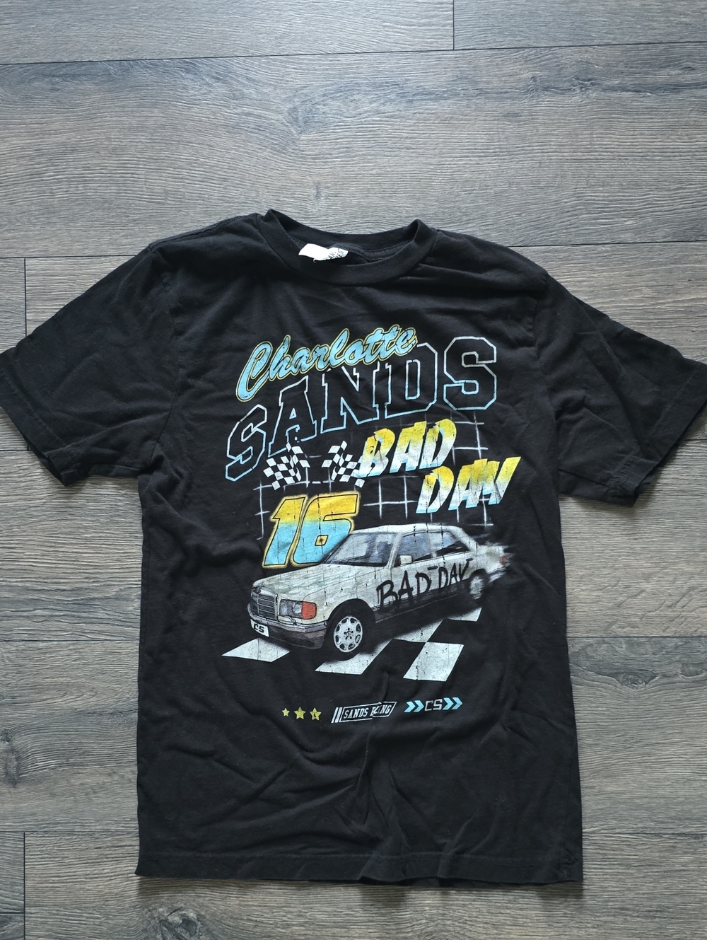 Charlotte Sands Bad Day Racing Graphic Tee Lane Seven Black Size M Merch